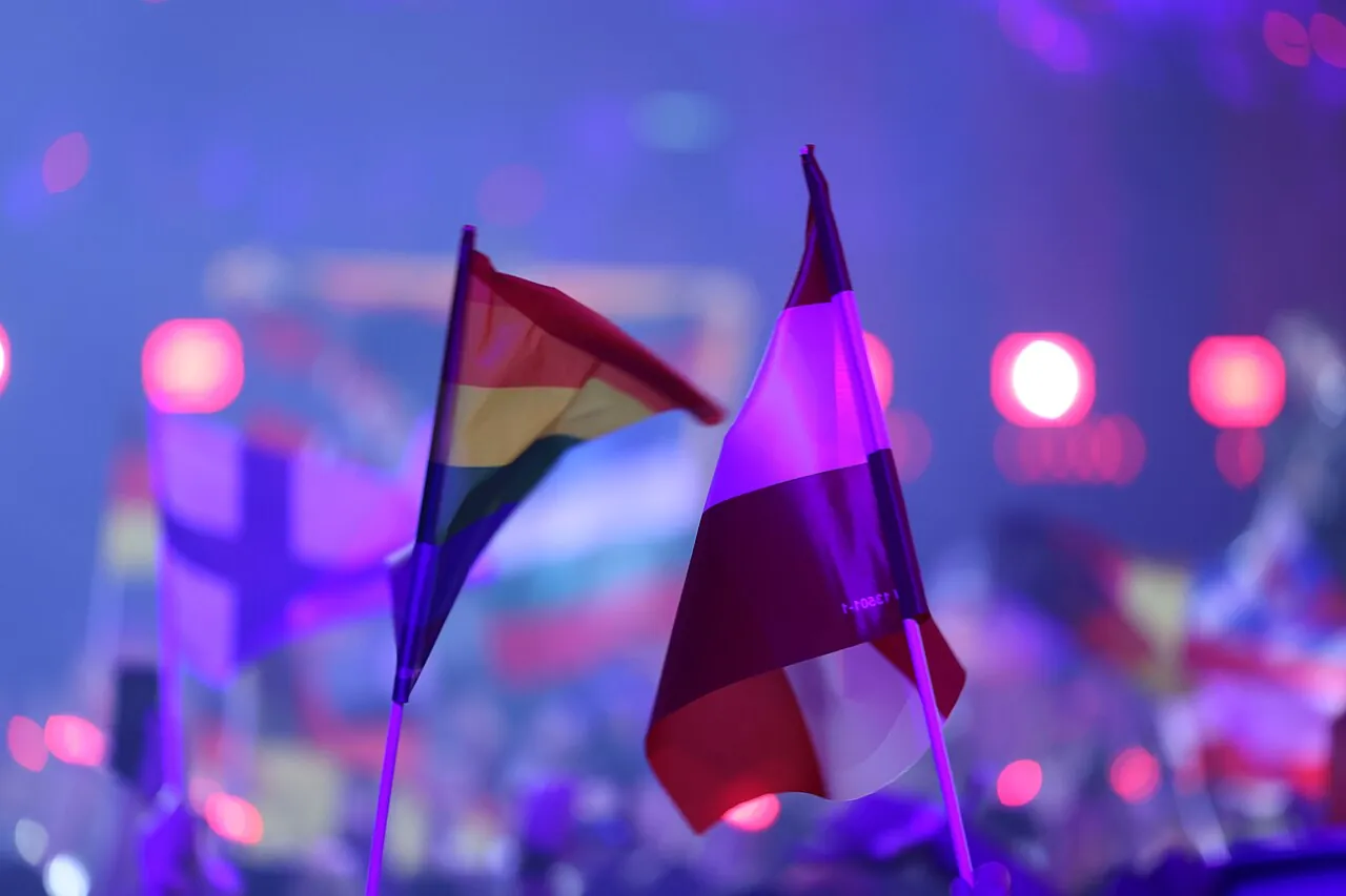 Eurovision 2027 participants: Pride flag and Austrian flag at the Eurovision Song Contest 2026 by TheTokl